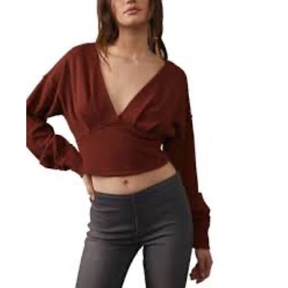 Free People Women's All Nighter Knit T-Shirt Size Small - Picture 1 of 6